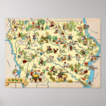 Iowa Funny Map Poster