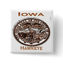 Iowa Hawkeye State Seal Pinback Buttons