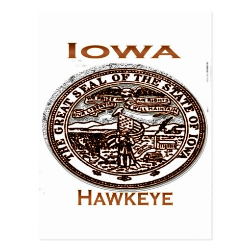 Iowa Hawkeye State Seal Post Card