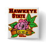 Iowa Hawkeye State Wild Rose buttons