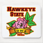Iowa Hawkeye State Wild Rose mousepads