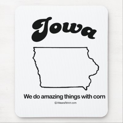 IOWA - "IOWA STATE MOTTO" T-shirts and Gear Mouse Mat by humortees