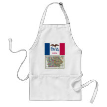 Iowa Map and State Flag Apron