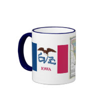 Iowa Map and State Flag Mug