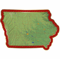 Iowa Map Christmas Ornament Cut Out