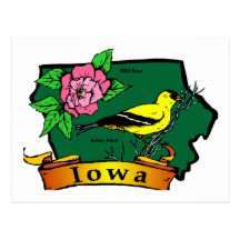 Iowa Map Postcard