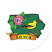 Iowa Map stickers by GeographyTees Iowa Map stickers