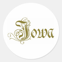 Iowa Round Sticker