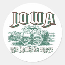 Iowa Round Sticker