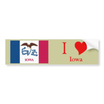 Iowa State Flag Bumper Stickers