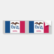 Iowa State Flag Bumper Sticker