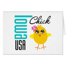 Iowa USA Chick Greeting Card