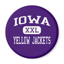 Iowa - Yellow Jackets - High - Iowa Louisiana magnets by customteamsportswear Iowa - Yellow Jackets - High - Iowa Louisiana magnets