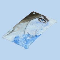 Ipad mini case blue watercolor female portrait ipad mini cases