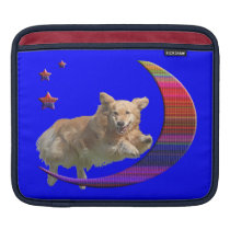 iPad Sleeve Golden Retriever Jumping Plaid Moon ipad sleeves