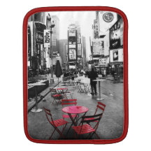 iPad Sleeve - Times Square ~ Black White Red