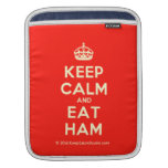 [Crown] keep calm and eat ham  iPad Sleeves