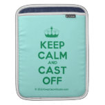 [Knitting crown] keep calm and cast off  iPad Sleeves