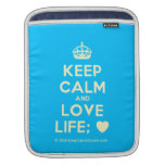 [Crown] keep calm and love life; [Love heart]  iPad Sleeves