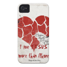 iPhone4 Case- I love Jesus more than iPhone iPhone 4 Cover