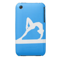 iPhone 3 Gymnast Silhouette White on Blue Iphone 3 Case-mate Cases