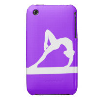 iPhone 3 Gymnast Silhouette White on Purple Iphone 3 Case-mate Case