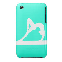 iPhone 3 Gymnast Silhouette White on Turquoise Case-mate Iphone 3 Case