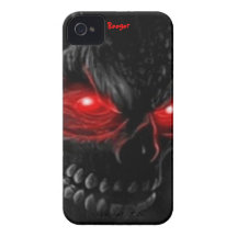 Iphone 4 bt - Flesh Skull with Glowing Eyes iPhone 4 Covers