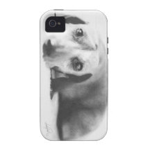 Iphone 4 Case -Dachshund Pencil Drawing