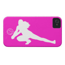 iPhone 4 Case-Mate Dig Silhouette White on Pink