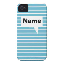iPhone 4 Case with blue and white stripes