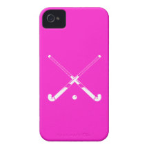 iPhone 4 Field Hockey Silhouette Pink