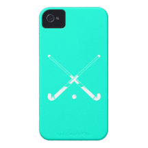 iPhone 4 Field Hockey Silhouette Turquoise iPhone 4 Case