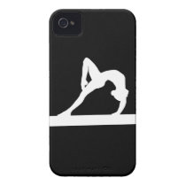 iPhone 4 Gymnast Silhouette White on Black Iphone 4 Cases