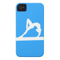iPhone 4 Gymnast Silhouette White on Blue Iphone 4 Cover