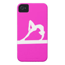 iPhone 4 Gymnast Silhouette White on Pink Case-mate Iphone 4 Case