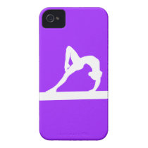 iPhone 4 Gymnast Silhouette White on Purple Iphone 4 Case
