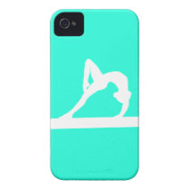 iPhone 4 Gymnast Silhouette White on Turquoise Case-mate Iphone 4 Case