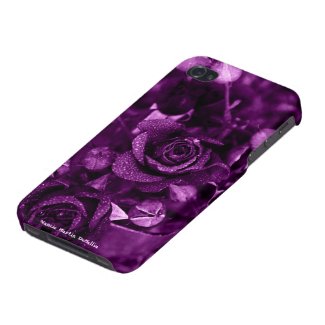 IPHONE 4 Purple Baby Roses Case
