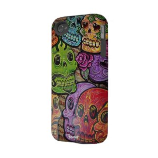 Iphone 4 tough - Mexican Sugar Skulls casematecase