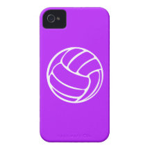 iPhone 4 Volleyball White on Purple iPhone 4 Cover