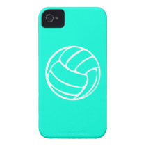 iPhone 4 Volleyball White on Turquoise Iphone 4 Case-mate Cases