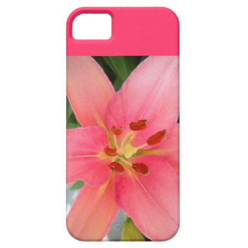 iPhone 5 Barely There Case Pink Lily Flower Zazzle