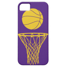 iPhone 5 Basketball Silhouette Lakers Purple iPhone 5 Covers