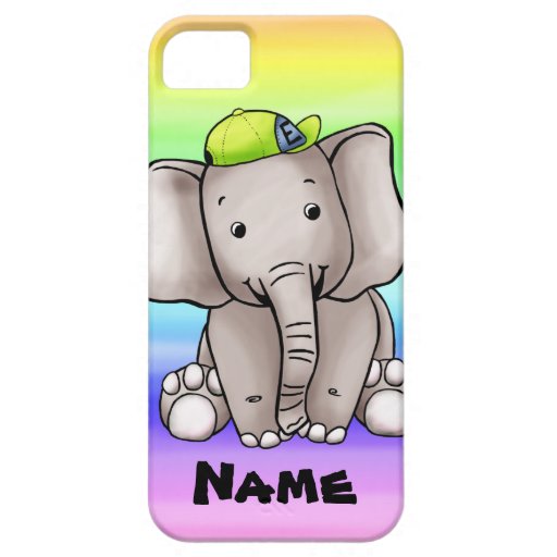 iPhone 5 Case, Cute Cartoon Elephant Name Template