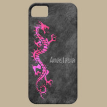 iPhone 5 Case - Grunge Dragon on Black (pink) casemate cases