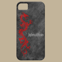 iPhone 5 Case - Grunge Dragon on Black (red) casemate cases