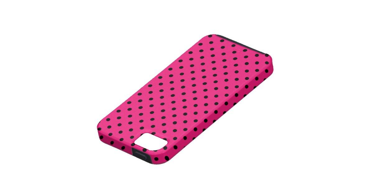 Iphone 5 Case Hot Pink Polka Dot Zazzle 