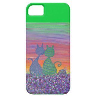 iPhone 5 Case - Two Cats in the Tulips