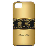 iPhone 5 Elegant Classy Gold Black Floral iPhone 5 Covers